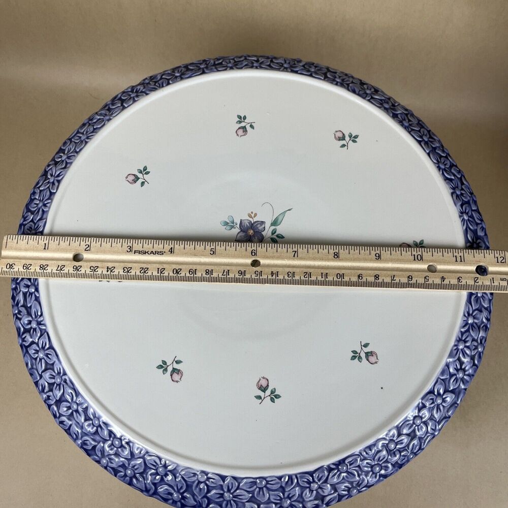 HTF PFALTZGRAFF April Embrossed‎ Floral Pedestal Cake Plate Stand 12" D Mint - Picture 12 of 13